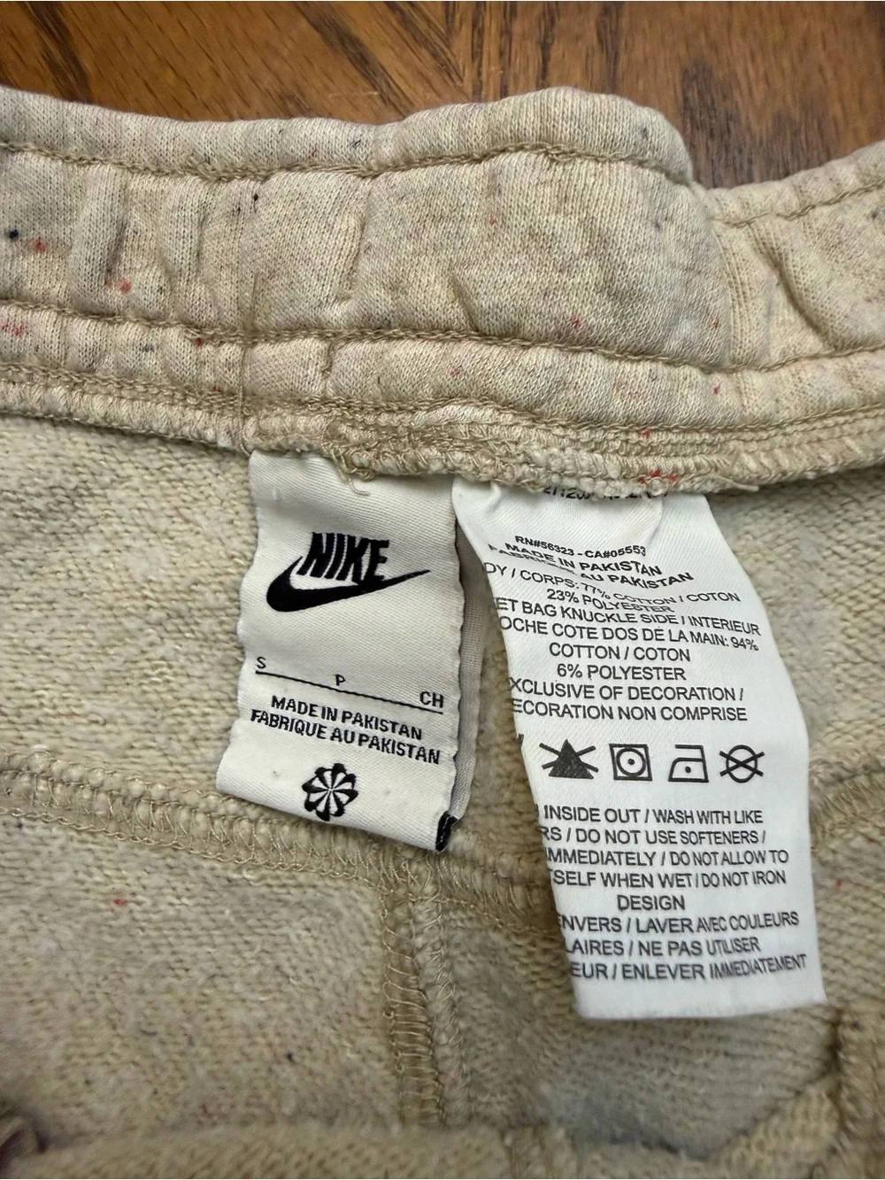 Nike Mens Cream Speckled Joggers with Drawstring